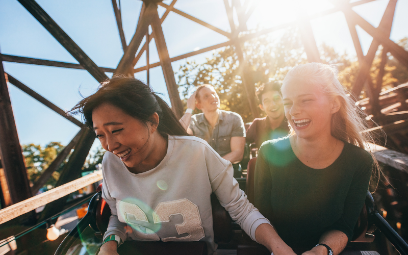 people on rollercoaster